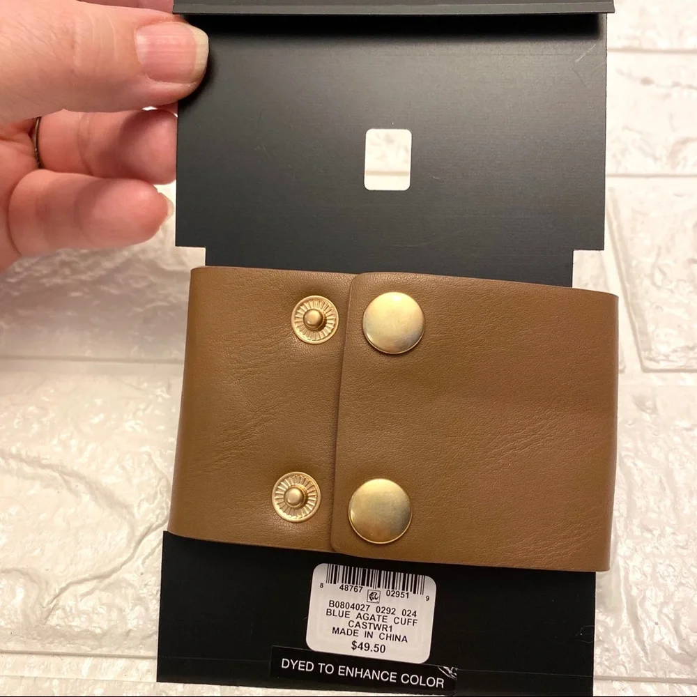 Faux Leather Cuff and Agate Bracelet by I.… - Picture 5 of 10